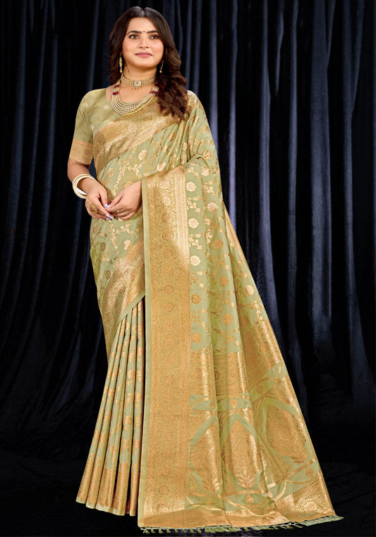 Banarasi silk with Zari Weaving