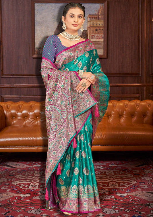 Sea Green Banarasi Saree