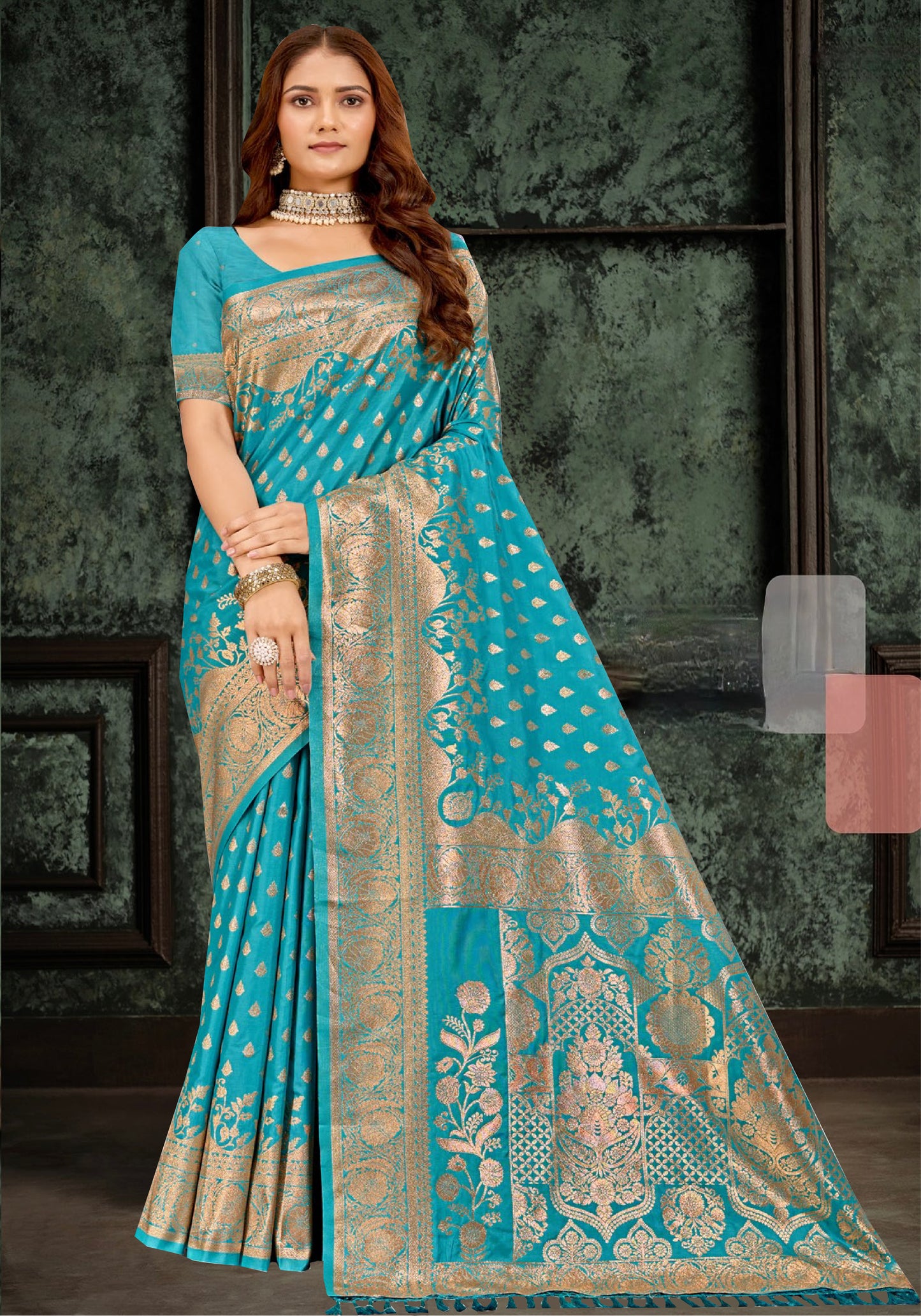 Blue Banarasi Silk Saree