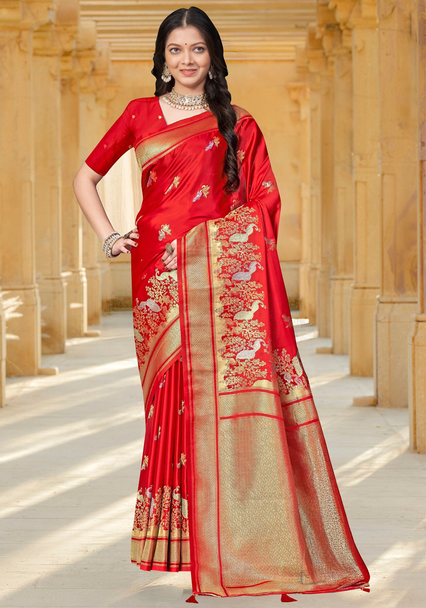 Classic Red Silk Saree
