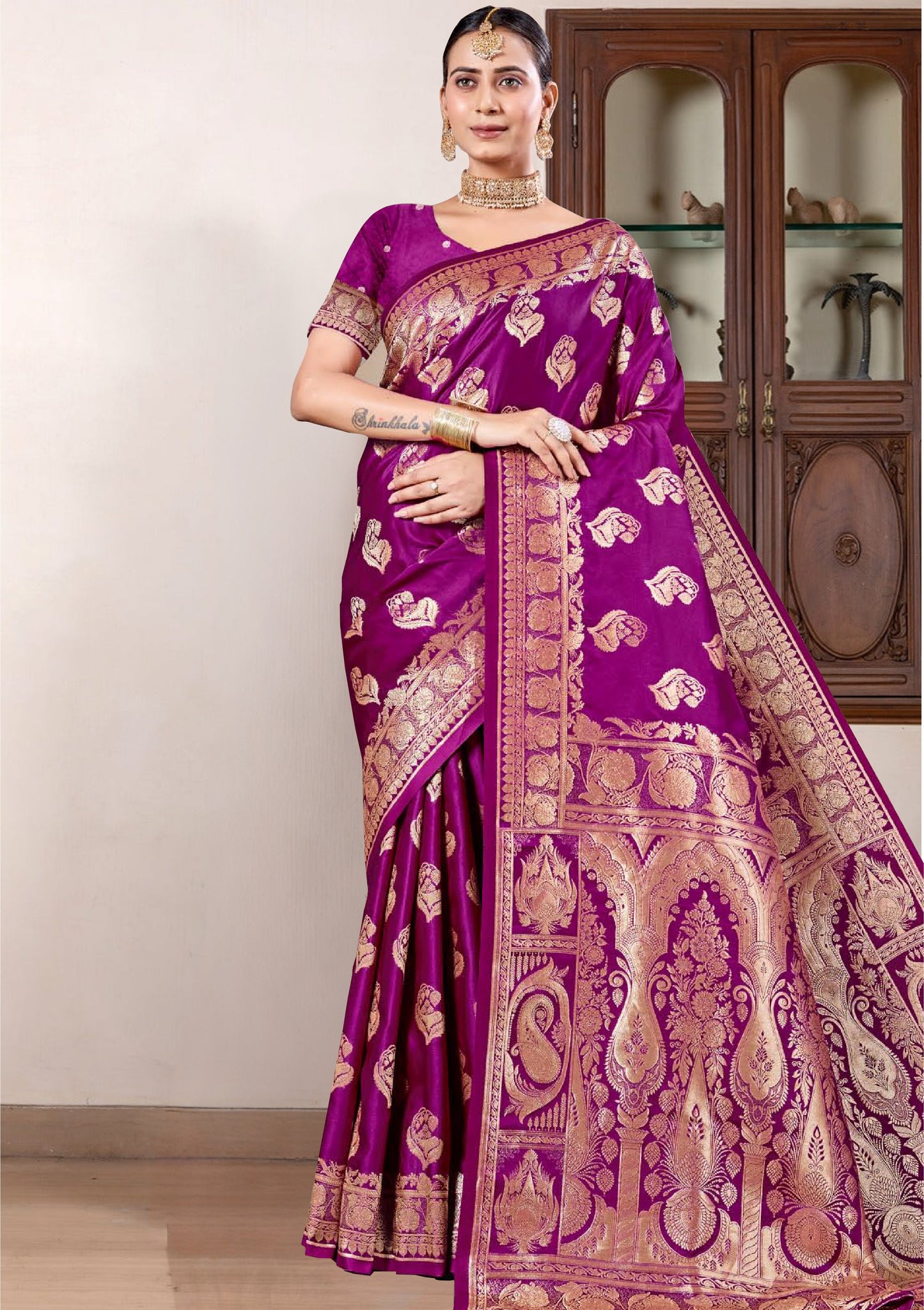 Royal Purple Banarasi Silk Saree