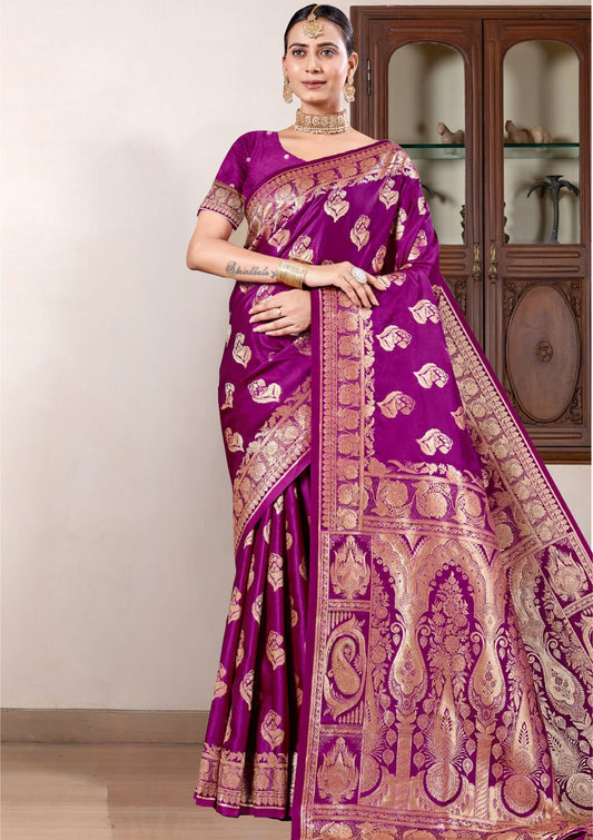 Royal Purple Banarasi Silk Saree