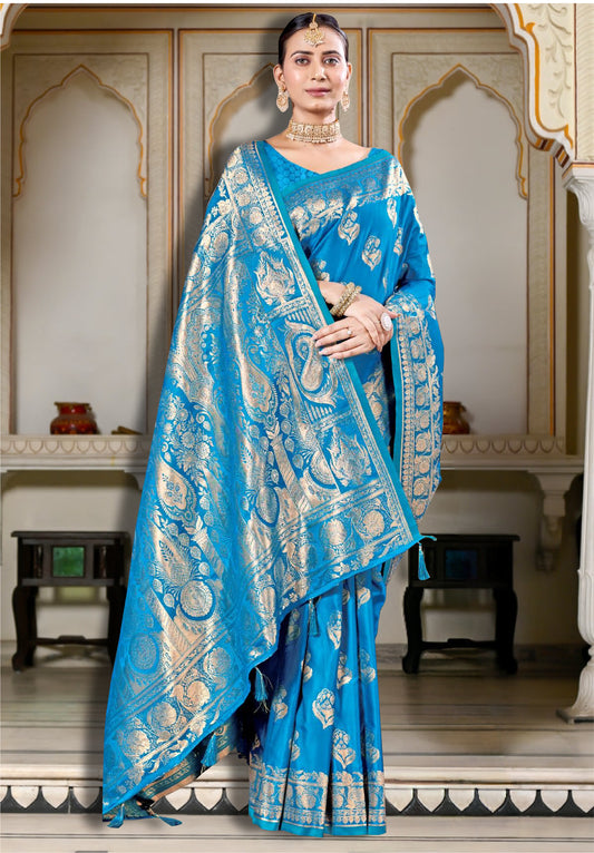 Royal Blue Banarasi Silk Saree