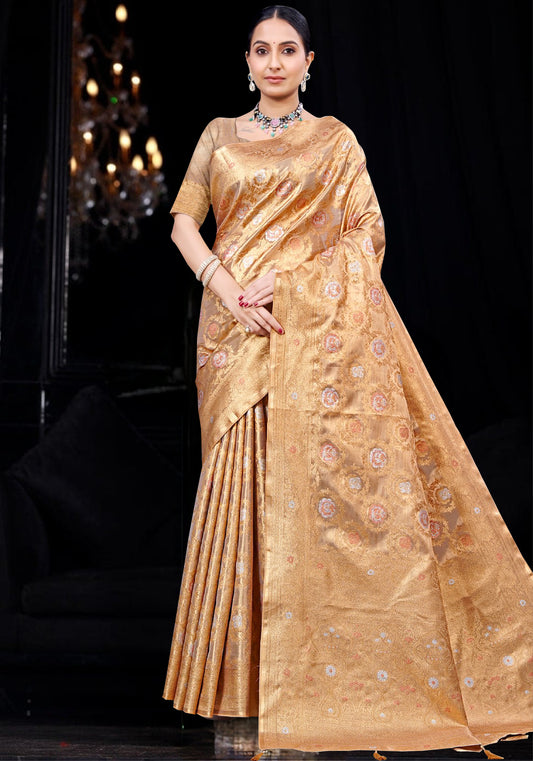 Gold pure tissue kanjivaram Saree