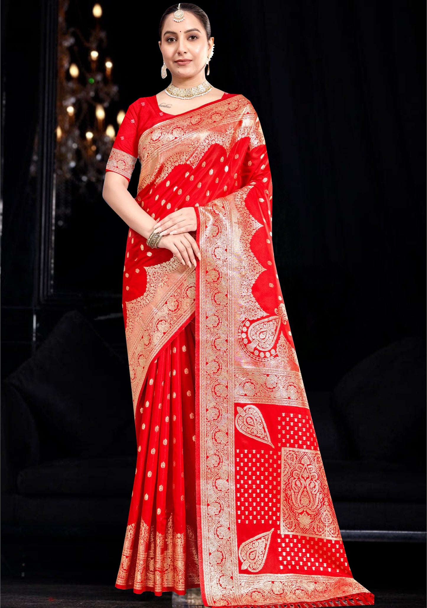 Red Banarasi Silk Saree