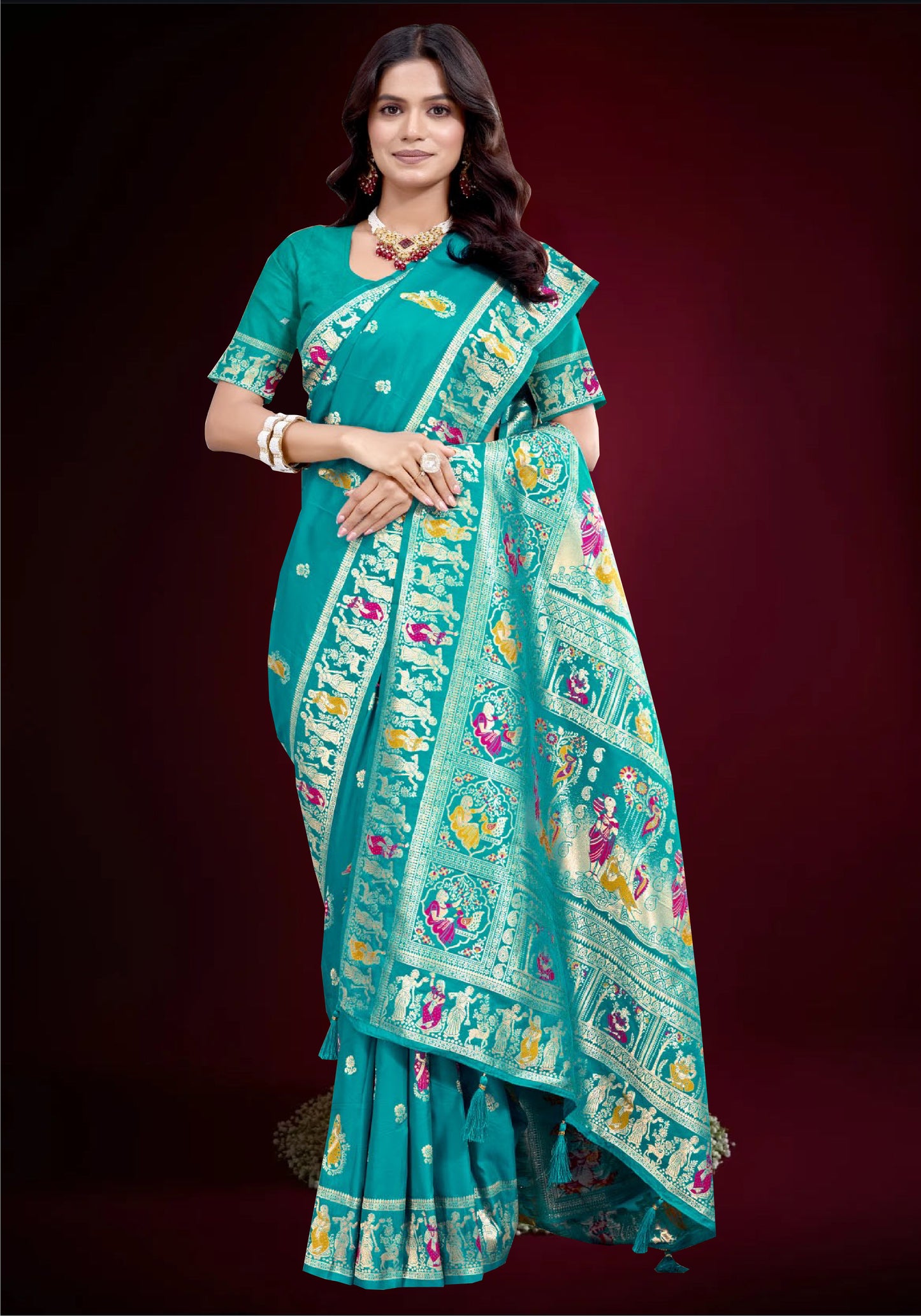 Sea Green Silk Saree
