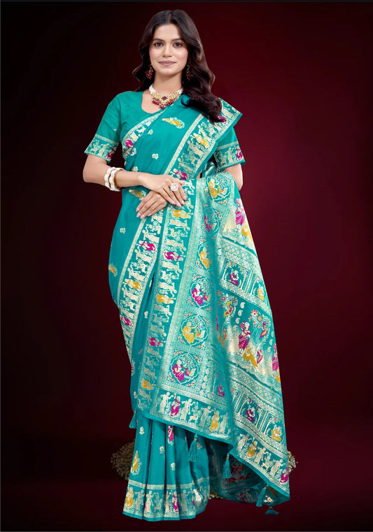 Sea Green Silk Saree