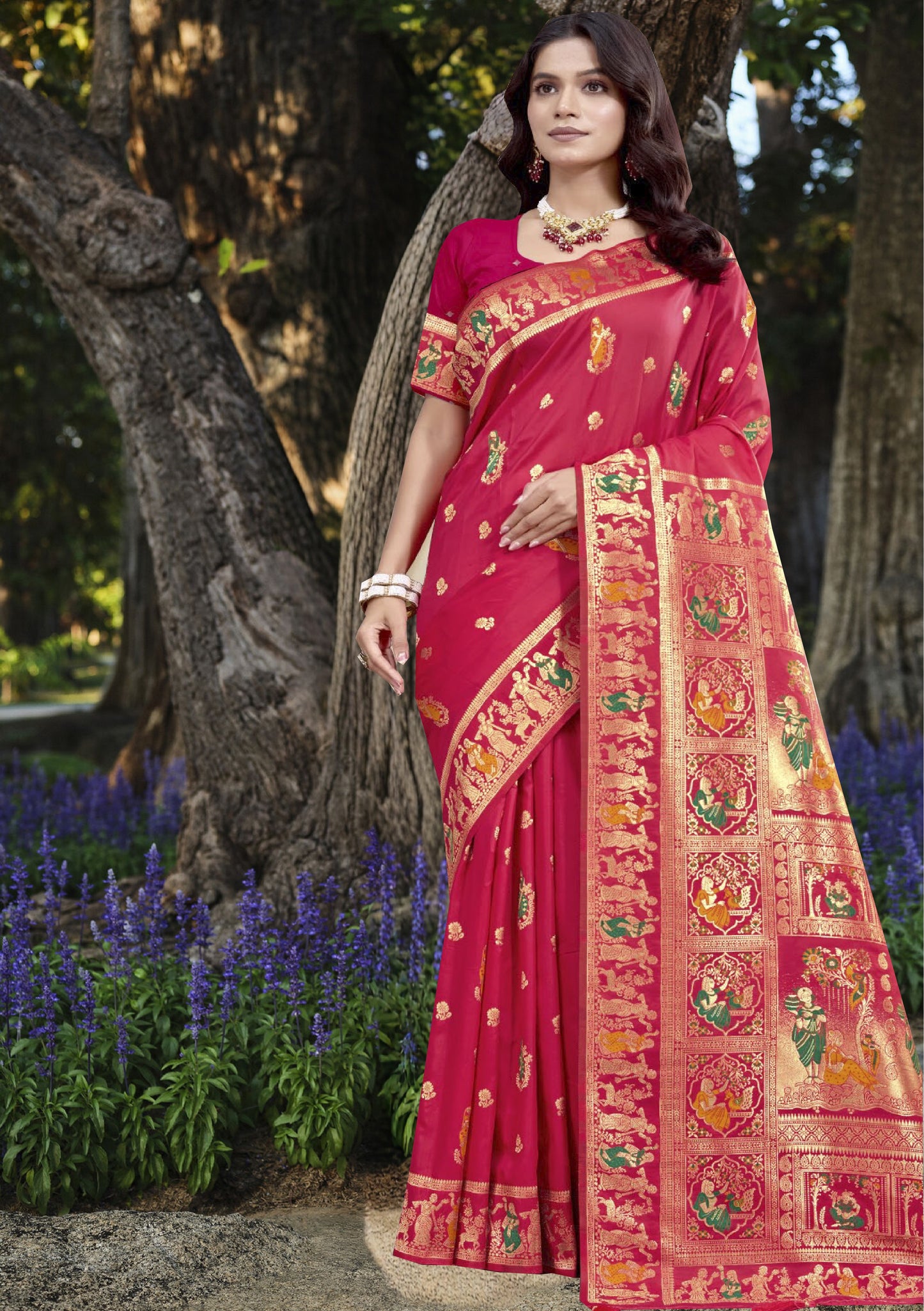 Rich Rani Pink Silk Saree