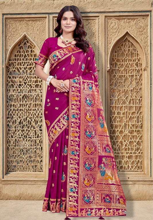 Deep Magenta Silk Saree
